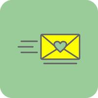 Love Letter Filled Yellow Icon vector