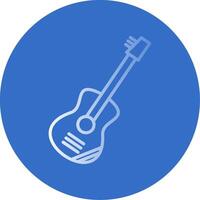 guitarra plano burbuja icono vector