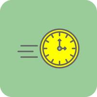 On Time Filled Yellow Icon vector