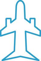 Plane Line Blue Two Color Icon vector