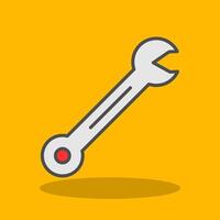 Spanner Filled Shadow Icon vector