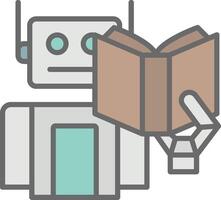 Robot Line Filled Light Icon vector
