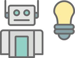 Robot Line Filled Light Icon vector