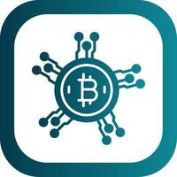 Bitcoin Network Glyph Gradient Corner Icon vector