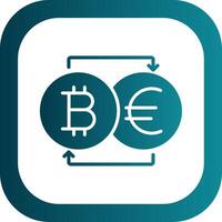 Bitcoin Changer Glyph Gradient Corner Icon vector