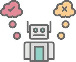 robot línea lleno ligero icono vector