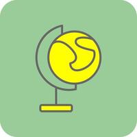 World Filled Yellow Icon vector