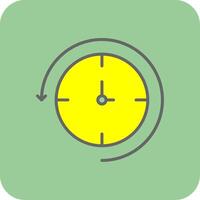 Back In Time Filled Yellow Icon vector