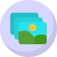 Gallery Flat Bubble Icon vector