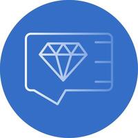 Daimond Flat Bubble Icon vector