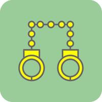 Hand Cuffs Filled Yellow Icon vector