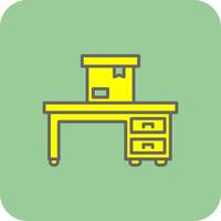 caja lleno amarillo icono vector