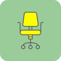 Chair Filled Yellow Icon vector