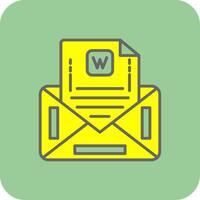 Envelope Filled Yellow Icon vector