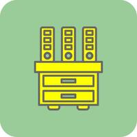 Folders Filled Yellow Icon vector