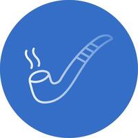 Smoking Pipe Flat Bubble Icon vector