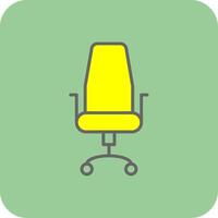 Chair Filled Yellow Icon vector