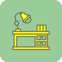 Office Desk Filled Yellow Icon vector