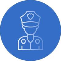 Policeman Flat Bubble Icon vector