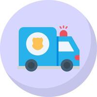 Police Van Flat Bubble Icon vector