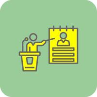 Agenda Filled Yellow Icon vector