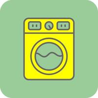 Washing Machine Filled Yellow Icon vector