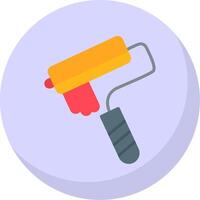 Paint Roller Flat Bubble Icon vector