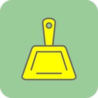 Dustpan Filled Yellow Icon vector