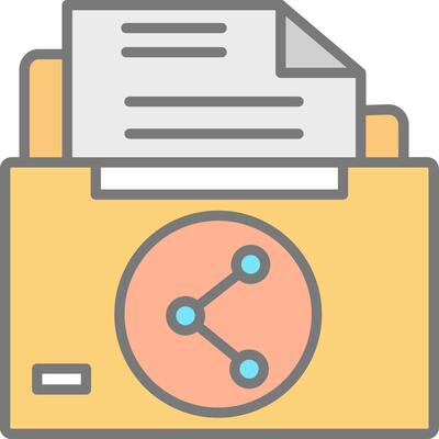 Sharing File Line Filled Light Icon