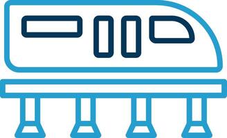 Monorail Line Blue Two Color Icon vector