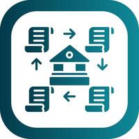 Distributed Ledger Glyph Gradient Corner Icon vector