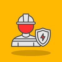 Engineering Protection Filled Shadow Icon vector