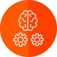 Brain Training Line Yellow White Icon vector