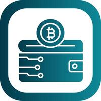 Cryptocurrency Wallet Glyph Gradient Corner Icon vector