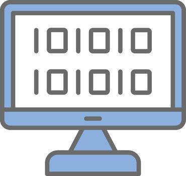 Algorithm Line Filled Light Icon vector