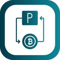 bitcoin paypal glifo degradado esquina icono vector