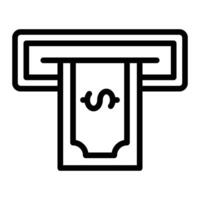 Cash Withdraw Line Icon Design vector