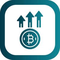 Bitcoin Up Glyph Gradient Corner Icon vector