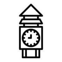 Tower Watch Line Icon Design vector