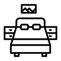 Bedroom Line Icon Design vector