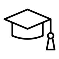 Mortarboard Line Icon Design vector