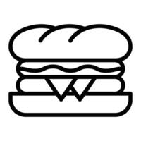 Sandwich Line Icon Design vector