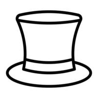 Top Hat Line Icon Design vector