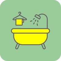 bañera lleno amarillo icono vector