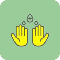 Hand Wash Filled Yellow Icon vector