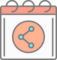 Shared Calender Line Filled Light Icon vector