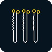 Bobby Pin Line Red Circle Icon vector
