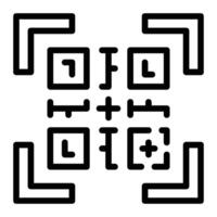 qr código línea icono diseño vector