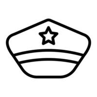 Military Hat Line Icon Design vector