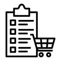 Shopping List Line Icon Design vector